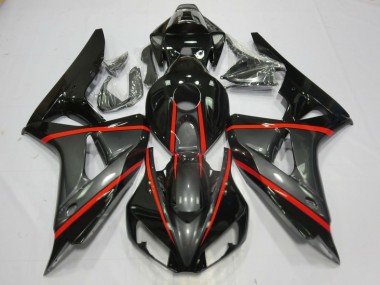 Argent & Noir 2006-2007 Honda CBR1000RR Carénage Moto