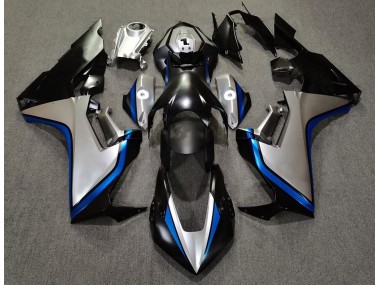 Argent & Noir & Bleu 2017-2023 Honda CBR1000RR Carénage Moto