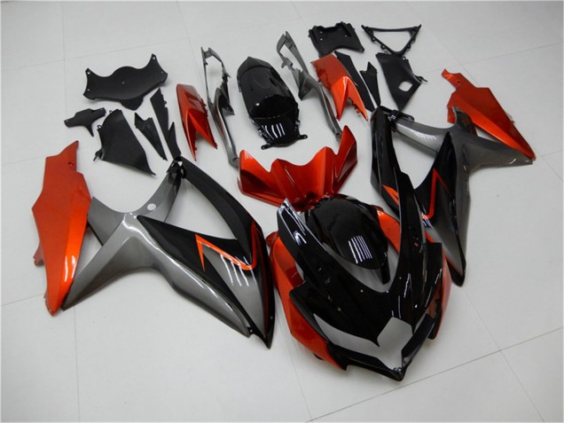 Carénages Moto Suzuki GSXR 600/750 2008-2010 - Orange Gris Noir Brillant