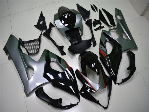 Carénage Moto Suzuki GSXR 1000 2005-2006 - Noir Brillant Argent