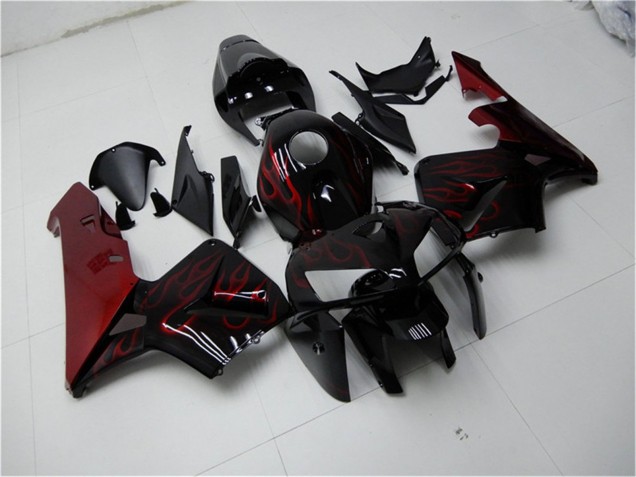 Kits Carénage Moto Honda CBR600RR 2005-2006 - Noir Brillant Rouge Flamme