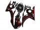 Carénage Moto Yamaha YZF R6 2003-2004 - Noir Brillant Rouge Flamme