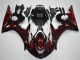 Carénage Moto Yamaha YZF R6 2003-2004 - Noir Brillant Rouge Flamme