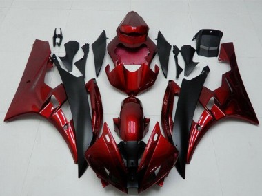 Kits Carénage Moto Yamaha YZF R6 2006-2007 - Rouge Noir Mat