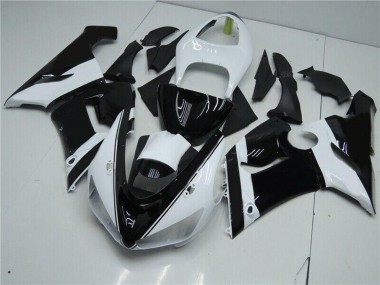 Carénages Moto Kawasaki ZX6R 2005-2006 - Blanc Noir Brillant