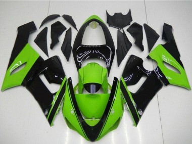 Carénage Moto Kawasaki ZX6R 2005-2006 - Vert Noir Brillant