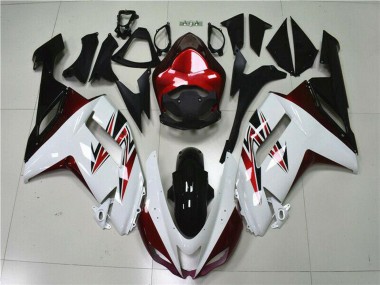 Carénages Moto Kawasaki ZX6R 2007-2008 - Blanc Noir Rouge