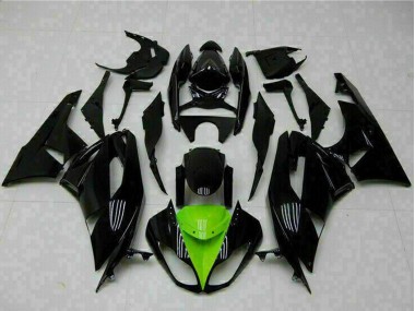 Carénages Moto Kawasaki ZX6R 2009-2012 - Noir Brillant Vert