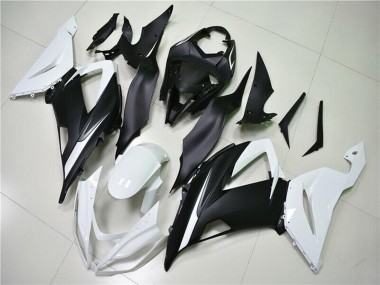 Carénages ABS Kawasaki ZX6R 2013-2018 - Blanc Noir Mat
