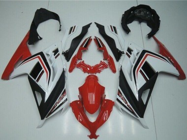 Carénages Moto Kawasaki Ninja 300 EX300R 2013-2024 - Blanc Rouge Noir