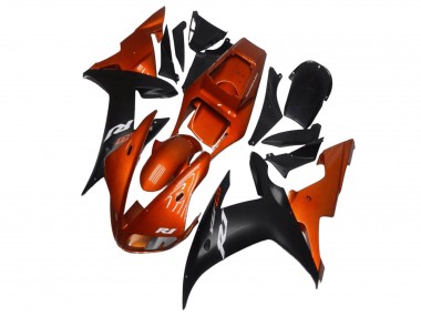 Carénages Moto Yamaha YZF R1 2002-2003 - Orange Noir Mat