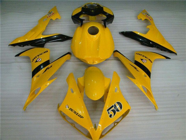 Carénages Moto Yamaha YZF R1 2004-2006 - Jaune Noir Brillant Dunlop 50