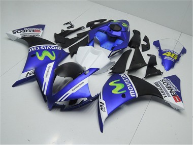Carénages Moto Yamaha YZF R1 2012-2014 - Bleu Blanc Noir Vert MoviStar Yamalube ENEOS