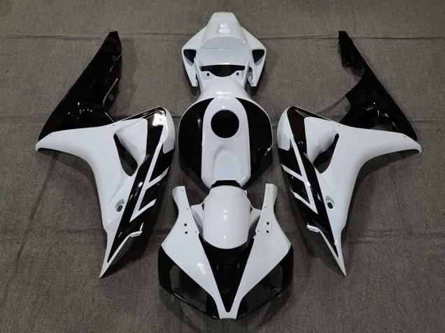 Carénage Moto Honda CBR1000RR 2006-2007 - Blanc Noir Brillant