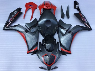 Carénages Moto Honda CBR1000RR 2012-2016 - Gris Rouge Noir Brillant Courses Style