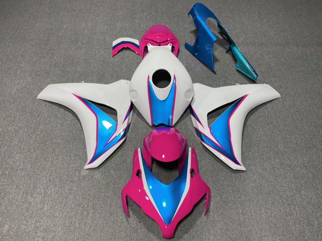 Carénages Moto Honda CBR1000RR 2008-2011 - Blanc Bleu Rose