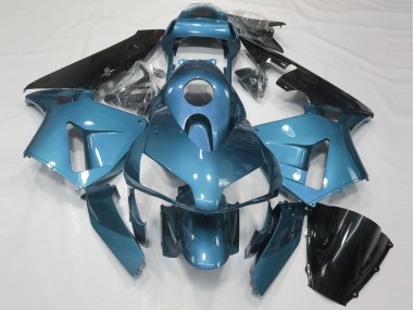 Carénage Moto Honda CBR600RR 2003-2004 - Bleu Clair Noir Brillant