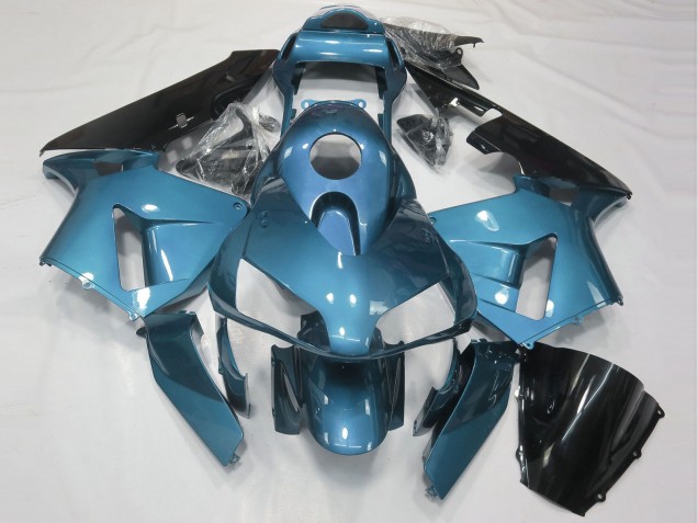 Carénage Moto Honda CBR600RR 2003-2004 - Bleu Clair Noir Brillant