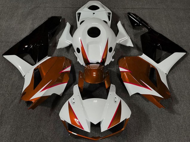 Carénages Moto Honda CBR600RR 2013-2026 - Blanc Orange Foncé Noir Brillant
