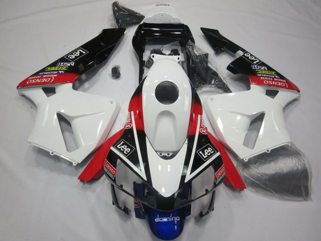 Carénages Moto Honda CBR600RR 2003-2004 - Blanc Rouge Bleu Noir Brillant Lee