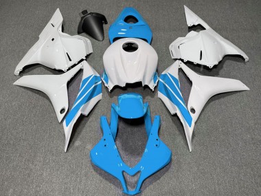 Carénages Moto Honda CBR600RR 2009-2012 - Blanc Bleu Clair Bande