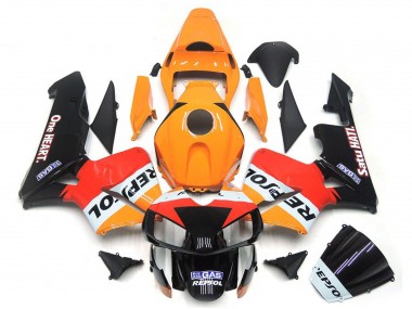 Carénages Moto Honda CBR600RR 2003-2004 - Orange Blanc Rouge Noir Brillant One Heart Repsol
