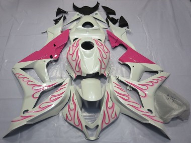 Carénages Moto Honda CBR600RR 2007-2008 - Blanc Rose Flamme