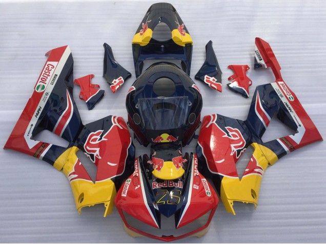 Carénages Moto Honda CBR600RR 2013-2023 - Bleu Foncé Jaune Red Bull