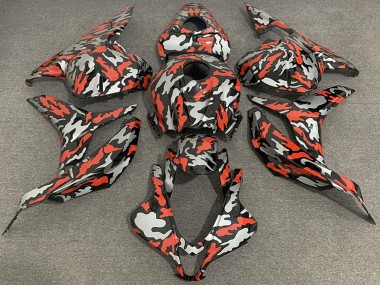 Carénages Moto Honda CBR600RR 2009-2012 - Rouge Gris Camouflage