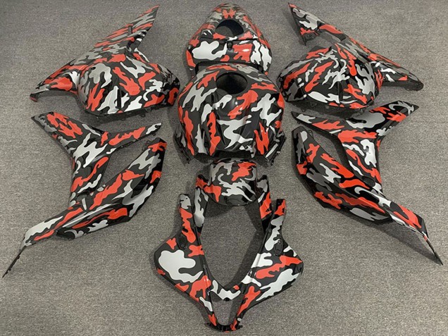 Carénages Moto Honda CBR600RR 2009-2012 - Rouge Gris Camouflage