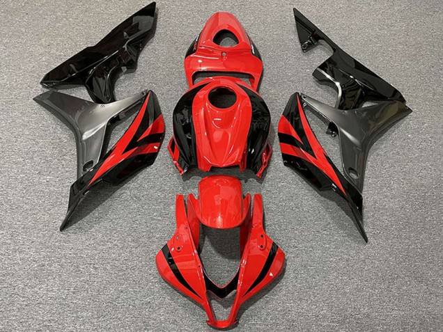 Carénages Moto Honda CBR600RR 2007-2008 - Gris Rouge Noir Brillant OEM Style