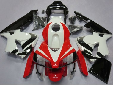 Carénages Moto Honda CBR600RR 2003-2004 - Blanc Rouge Noir Brillant OEM Style