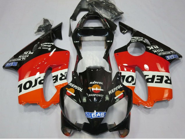 Carénages Moto Honda CBR600 F4i 2001-2003 - Orange Blanc Rouge Noir Brillant Repsol