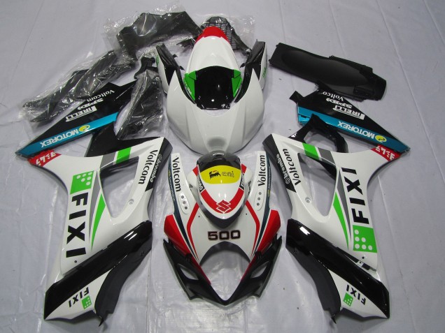Carénages Moto Suzuki GSXR 1000 2007-2008 - Blanc Bleu Vert Jaune Rouge Fixi 500