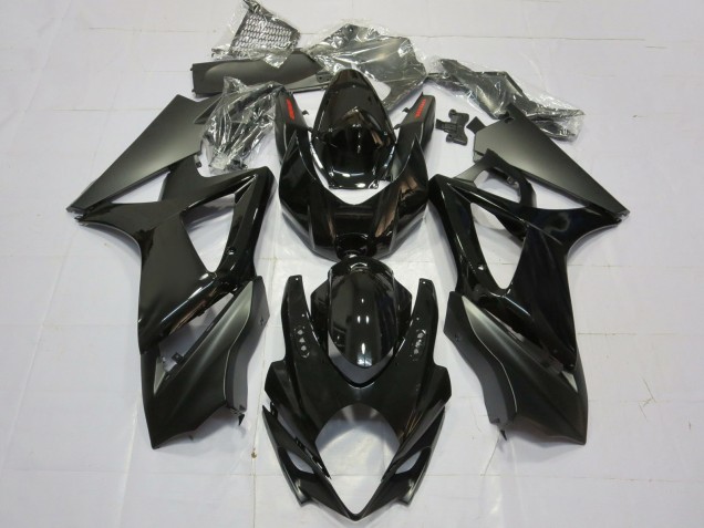 Carénages Moto Suzuki GSXR 1000 2007-2008 - Noir Brillant Noir Mat Plaine