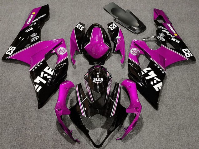 Carénages Moto Suzuki GSXR 1000 2005-2006 - Rose Noir Brillant Blanc