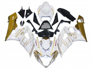 Carénages Moto Suzuki GSXR 1000 2005-2006 - Blanc Or Corona Personnalisé
