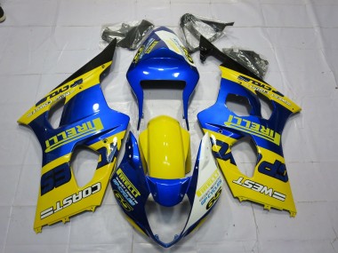 Carénages Moto Suzuki GSXR 1000 2003-2004 - Bleu Jaune Noir Pirelli