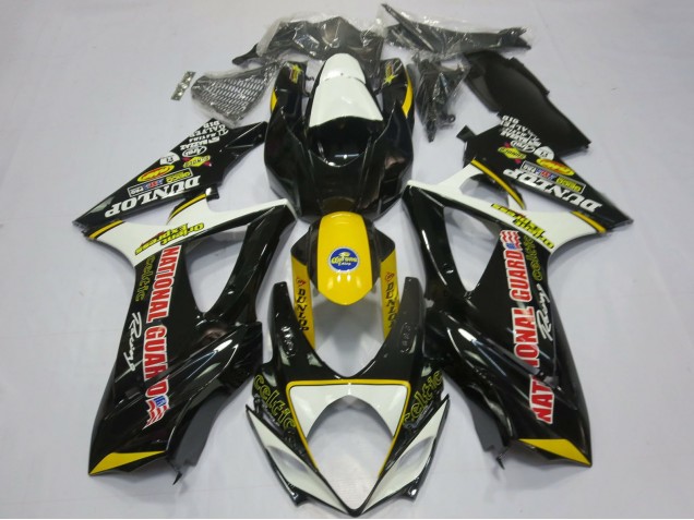 Carénages Moto Suzuki GSXR 1000 2007-2008 - Blanc Jaune Rouge Noir Dunlop