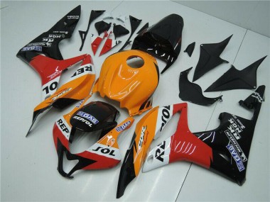 Kits Carénage Moto ABS Honda CBR600RR 2007-2008 - Orange Blanc Rouge Noir Brillant Repsol