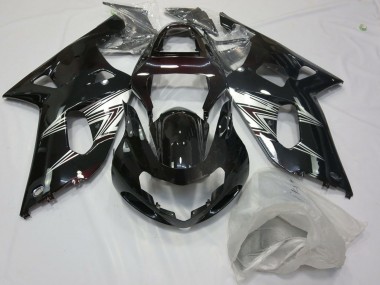 Carénages Moto Suzuki GSXR 600 / GSXR 750 2001-2003 - Noir Brillant Argent Blanc