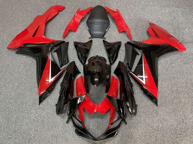 Carénage Moto ABS Suzuki GSXR 600 / GSXR 750 2011-2024 - Rouge Noir Brillant