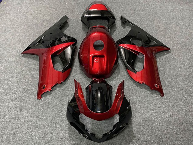Carénages Moto Suzuki GSXR 600 / GSXR 750 2001-2003 - Rouge Noir Brillant