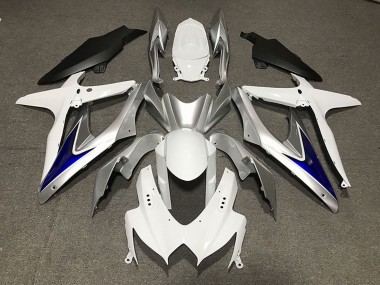 Carénages Moto Suzuki GSXR 600 / GSXR 750 2008-2010 - Blanc Argent Bleu Noir Mat