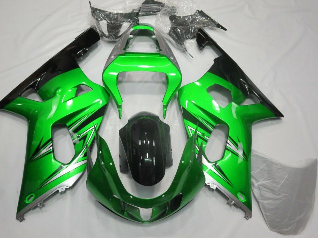Carénages Moto Suzuki GSXR 600 / GSXR 750 2001-2003 - Vert Argent Noir Brillant