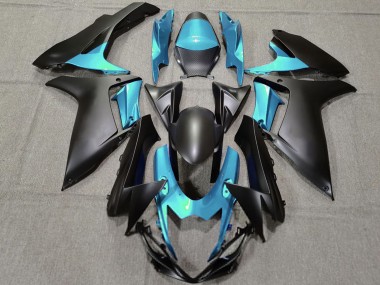 Carénages Moto Suzuki GSXR 600 / GSXR 750 2011-2024 - Bleu Clair Noir Mat