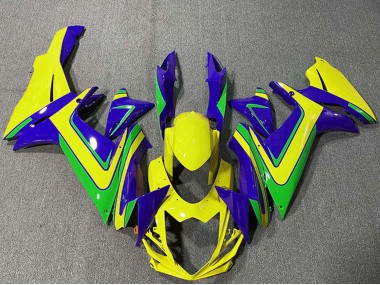Carénages Moto Suzuki GSXR 600 / GSXR 750 2011-2024 - Bleu Jaune Vert