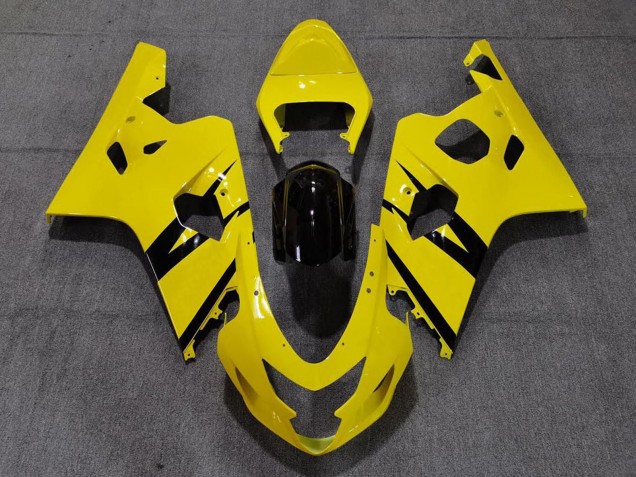 Carénages Moto Suzuki GSXR 600 / GSXR 750 2004-2005 - Jaune Noir Brillant OEM Style