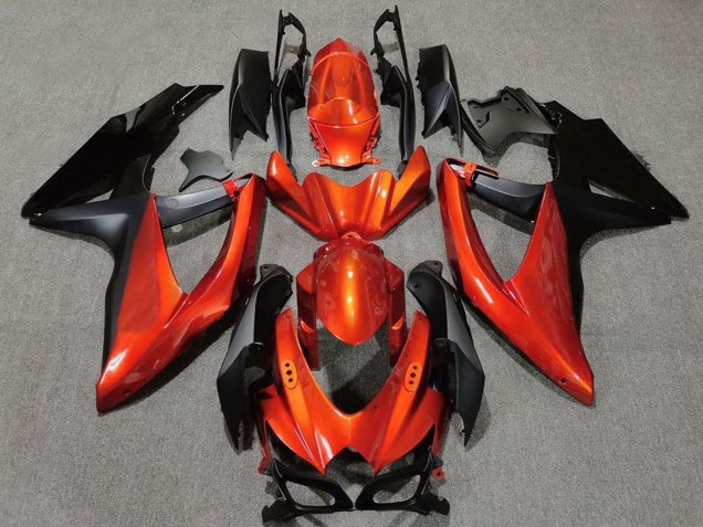 Carénages Moto Suzuki GSXR 600 / GSXR 750 2008-2010 - Orange Noir Mat