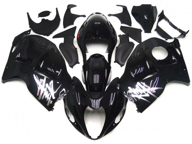 Carénages Moto Suzuki GSXR 1300 1996-2007 - Noir Brillant Argent Décalque